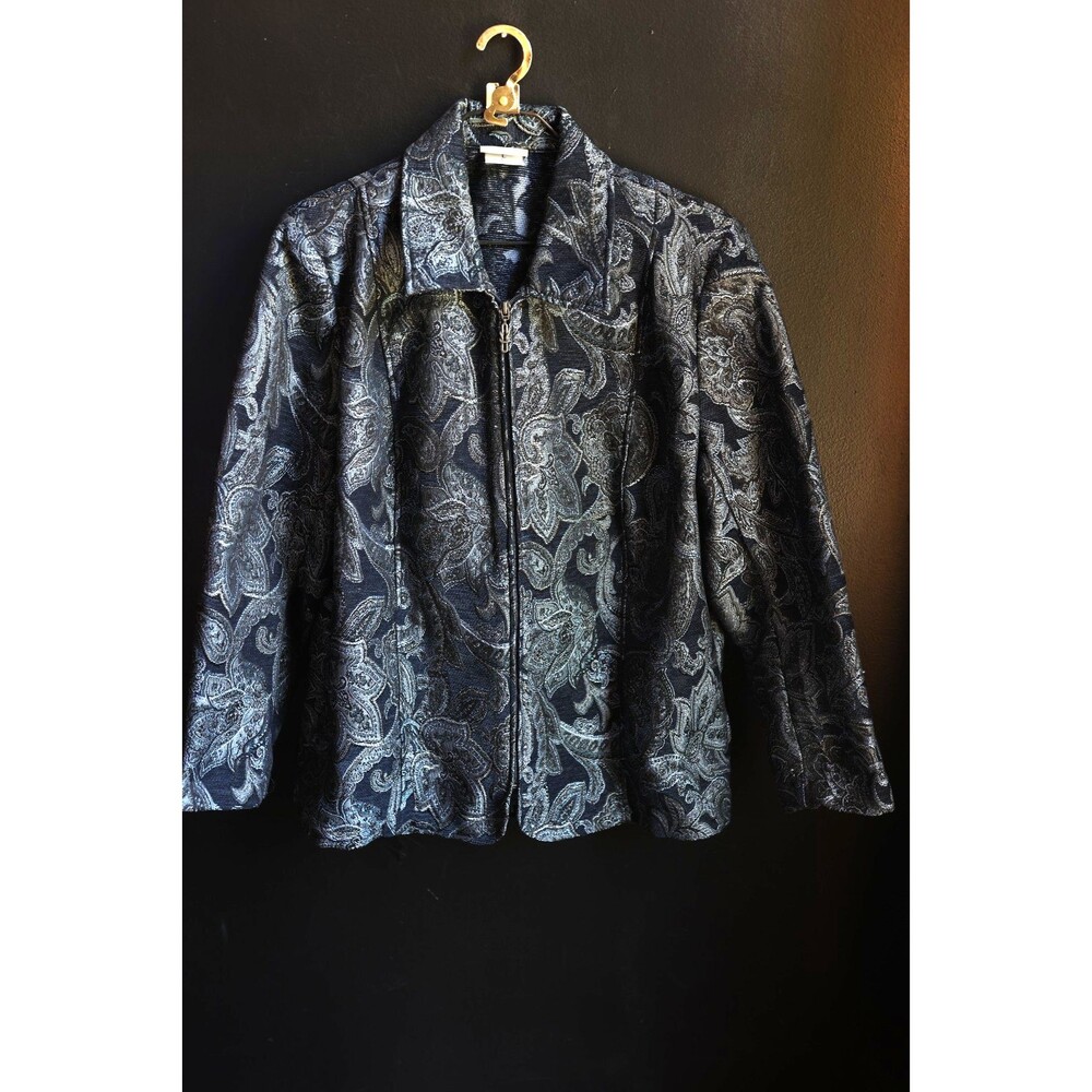 Vintage Bon Worth Tapestry Full Zip Jacket Long Sleeve Paisley Whimsigoth Retro